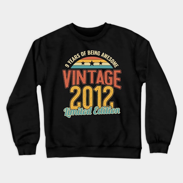 9th Birthday 9 Years of being Awesome 2012 Crewneck Sweatshirt by aneisha